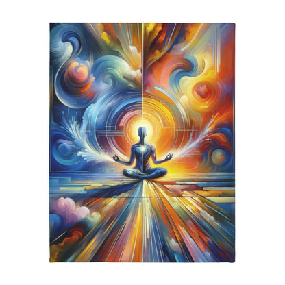 Techno Spiritual Synthesis Velveteen Microfiber Blanket (Two-sided print)