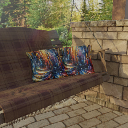 Symphonic Glass Resonance Outdoor Pillows