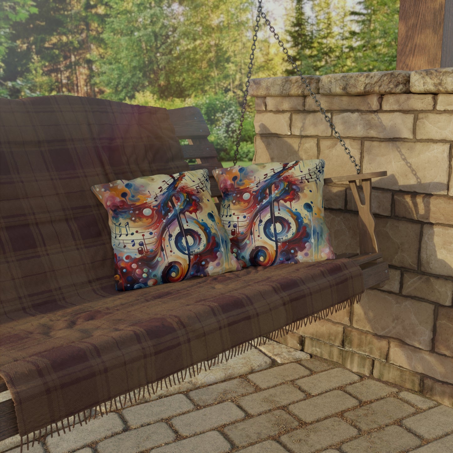 Harmonizing Melody Life Outdoor Pillows