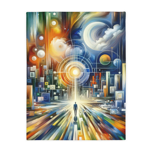 Mindful Megabyte Convergence Velveteen Microfiber Blanket (Two-sided print)