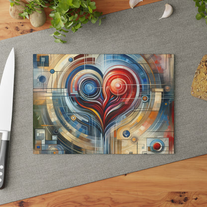 Techno Heart Harmony Glass Cutting Board