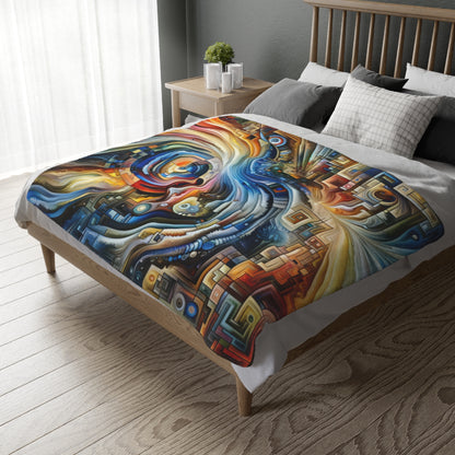 Awakening Spiral Empowerment Velveteen Microfiber Blanket (Two-sided print)