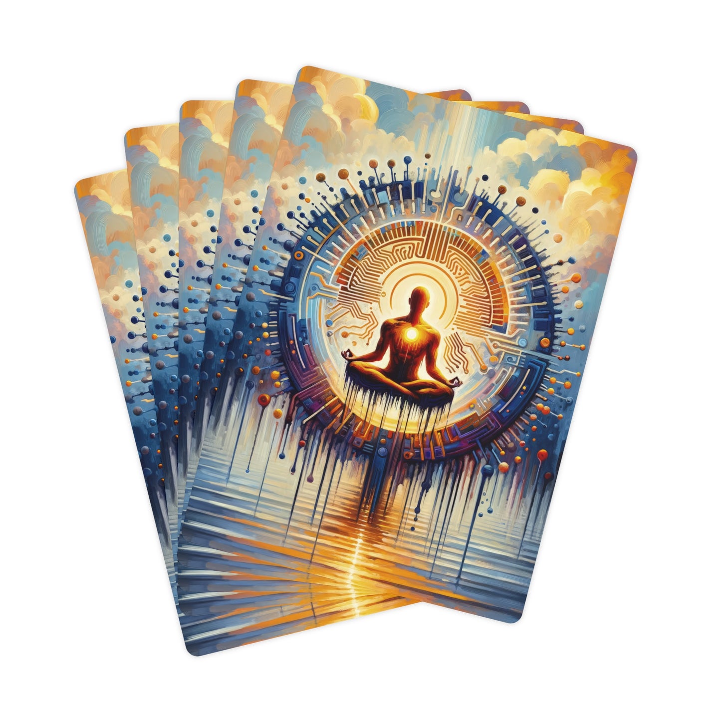 Meditative Technological Fusion Poker Cards