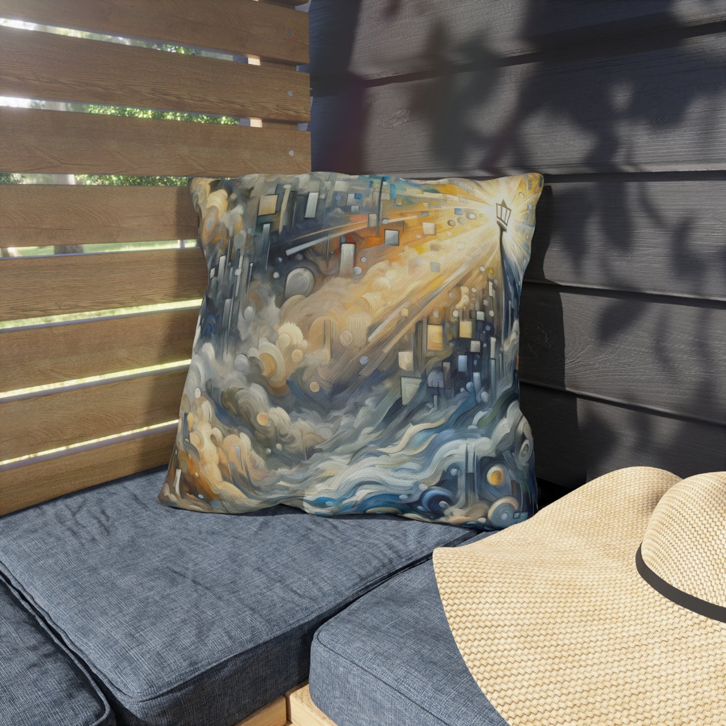 Adrift Beacon Tachism Outdoor Pillows