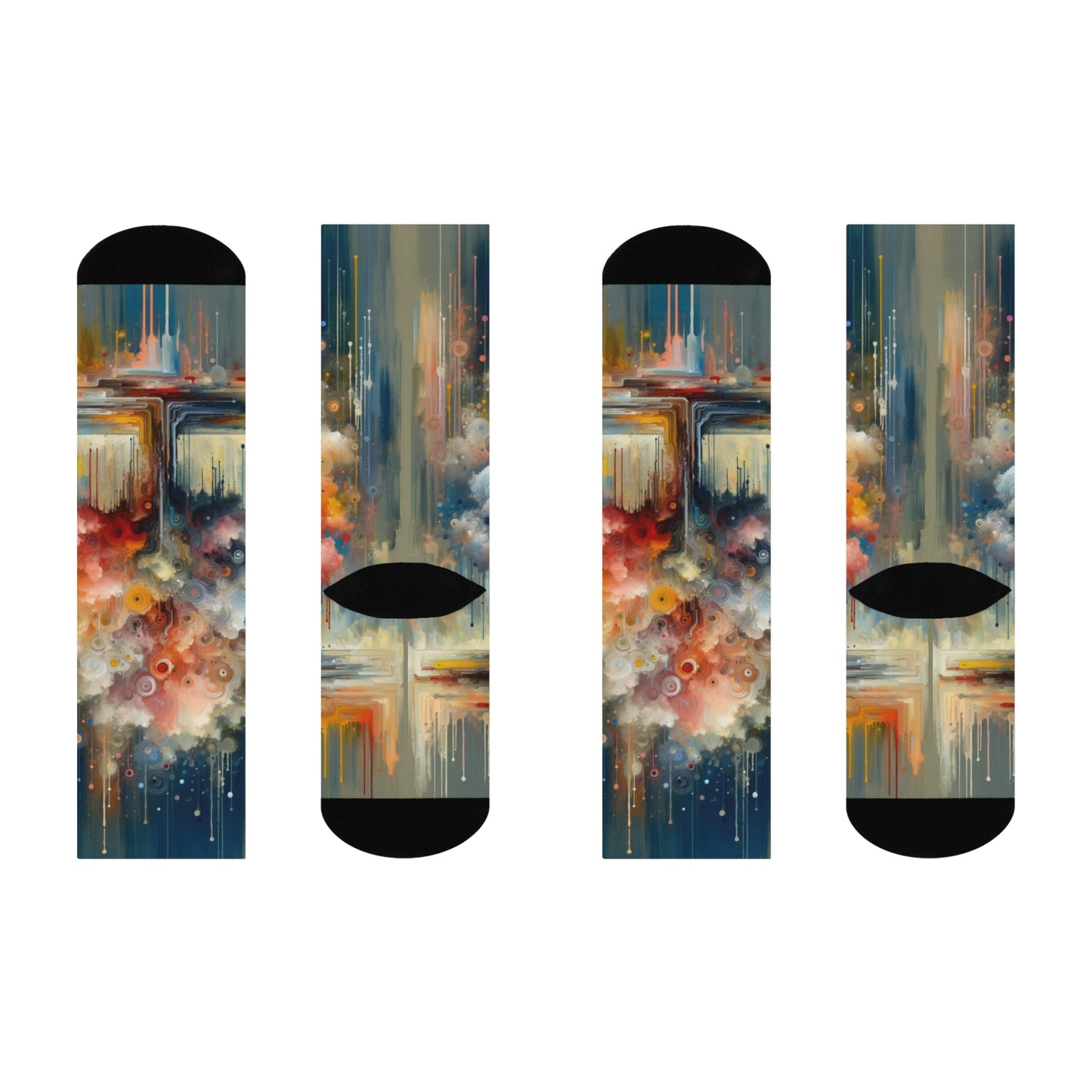 Abstract Beliefs Reflection Cushioned Crew Socks - ATUH.ART