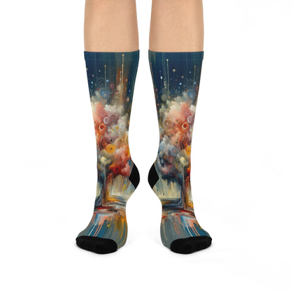 Abstract Beliefs Reflection Cushioned Crew Socks - ATUH.ART