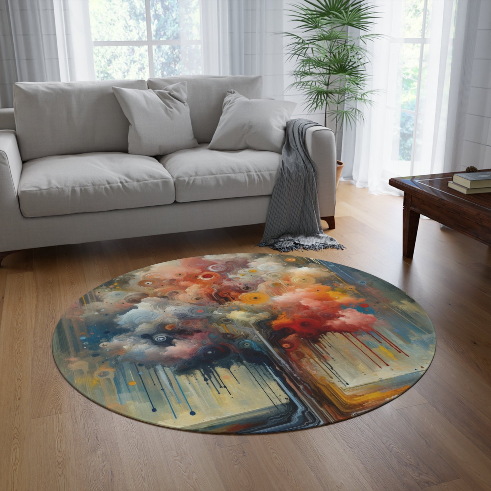 Abstract Beliefs Reflection Round Rug - ATUH.ART