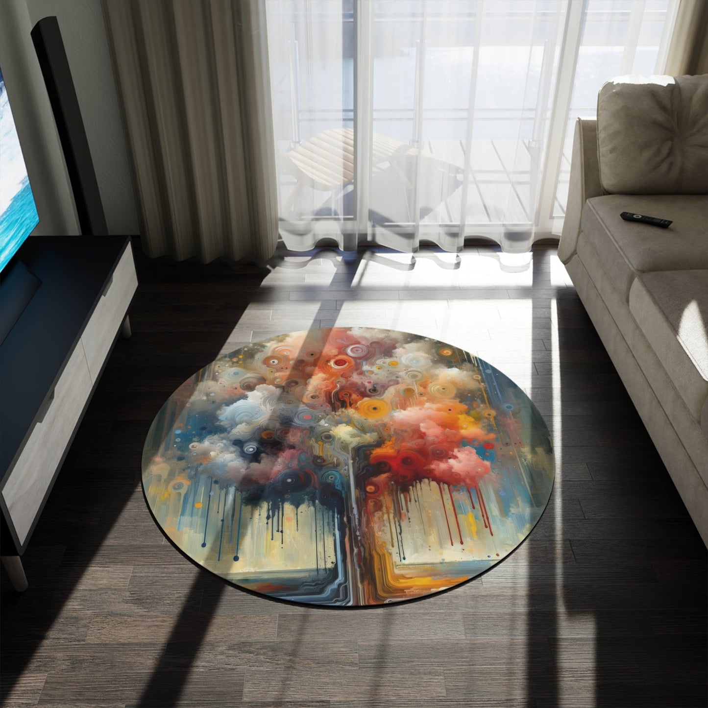 Abstract Beliefs Reflection Round Rug - ATUH.ART