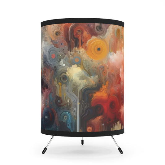 Abstract Beliefs Reflection Tripod Lamp with High-Res Printed Shade, US\CA plug - ATUH.ART