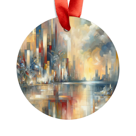 Abstract Buzzing Stillness Acrylic Ornament with Ribbon - ATUH.ART