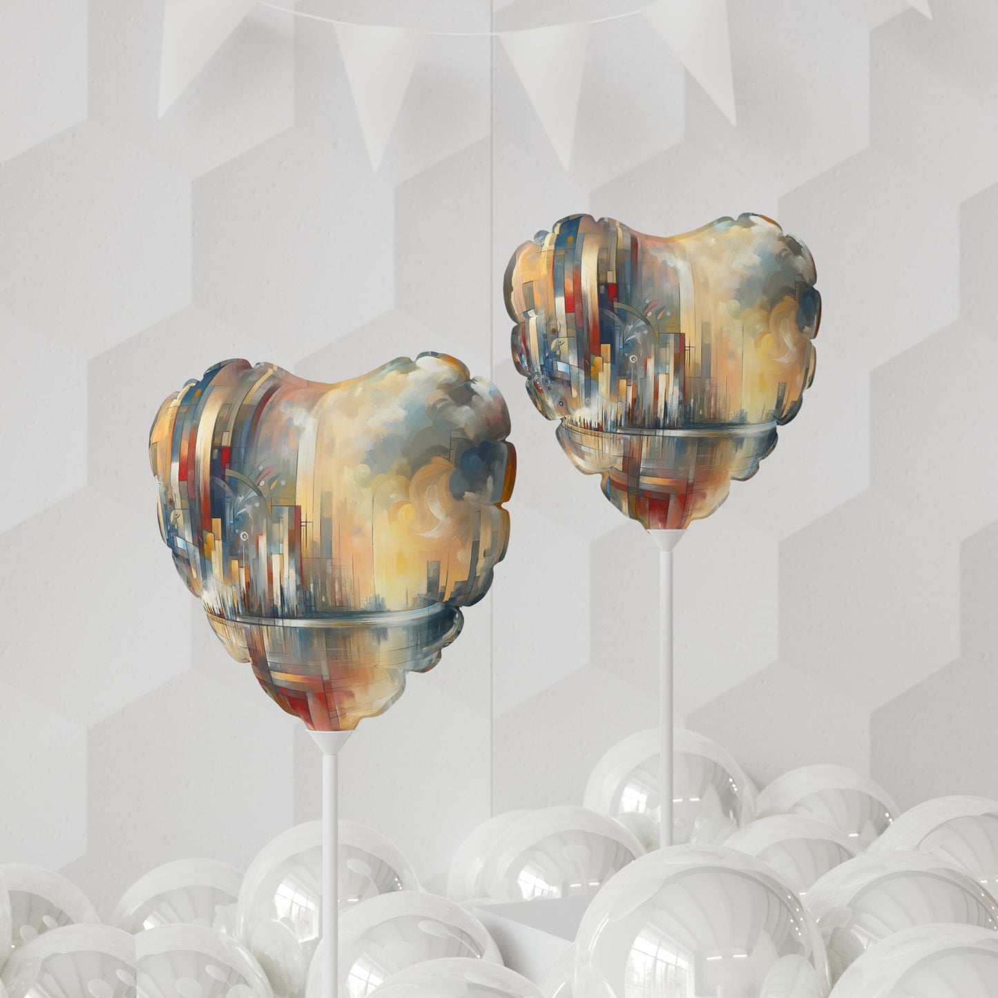 Abstract Buzzing Stillness Balloon (Round and Heart-shaped), 11" - ATUH.ART
