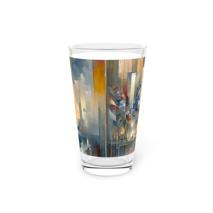 Abstract Buzzing Stillness Pint Glass, 16oz - ATUH.ART