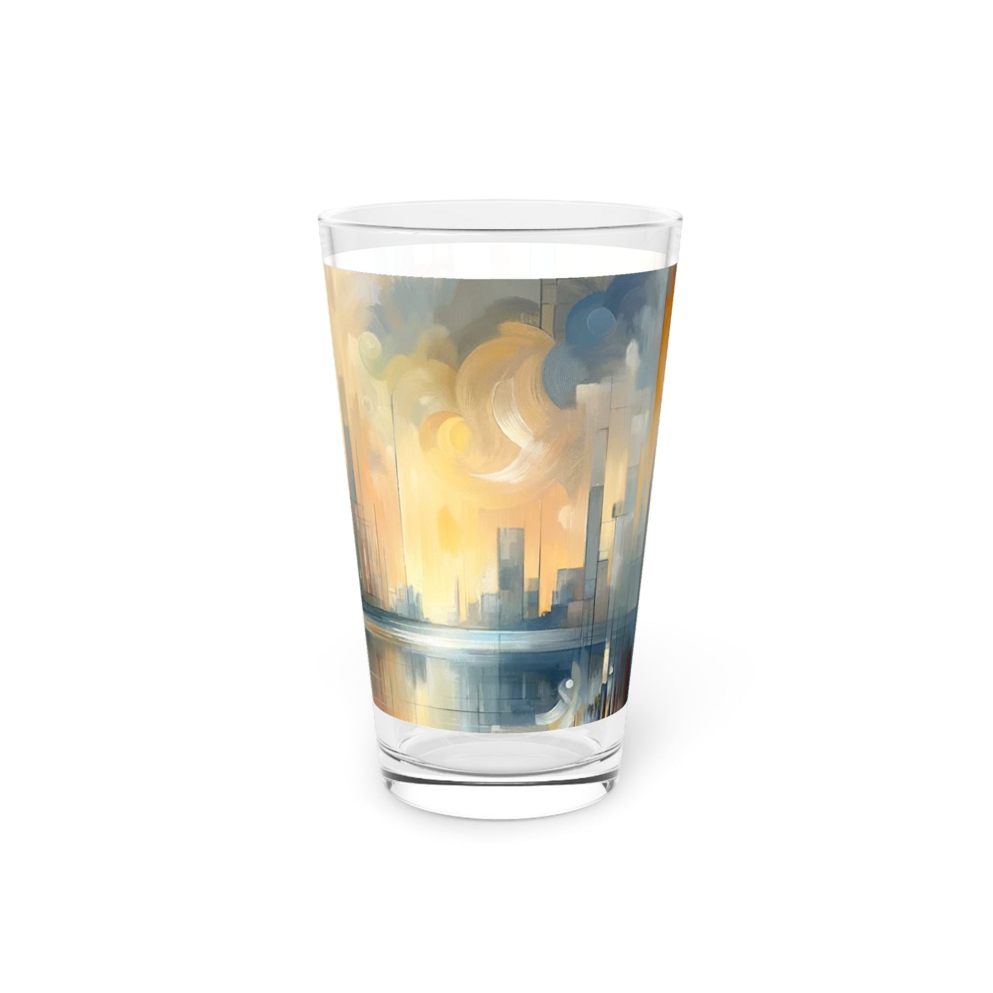 Abstract Buzzing Stillness Pint Glass, 16oz - ATUH.ART