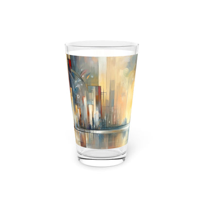 Abstract Buzzing Stillness Pint Glass, 16oz - ATUH.ART