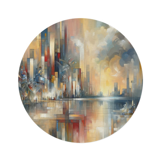 Abstract Buzzing Stillness Round Rug - ATUH.ART