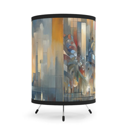 Abstract Buzzing Stillness Tripod Lamp with High-Res Printed Shade, US\CA plug - ATUH.ART