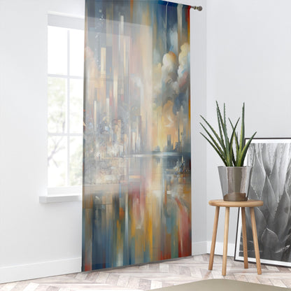 Abstract Buzzing Stillness Window Curtain - ATUH.ART