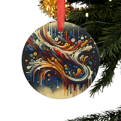 Abstract Financial Flux Acrylic Ornament with Ribbon - ATUH.ART