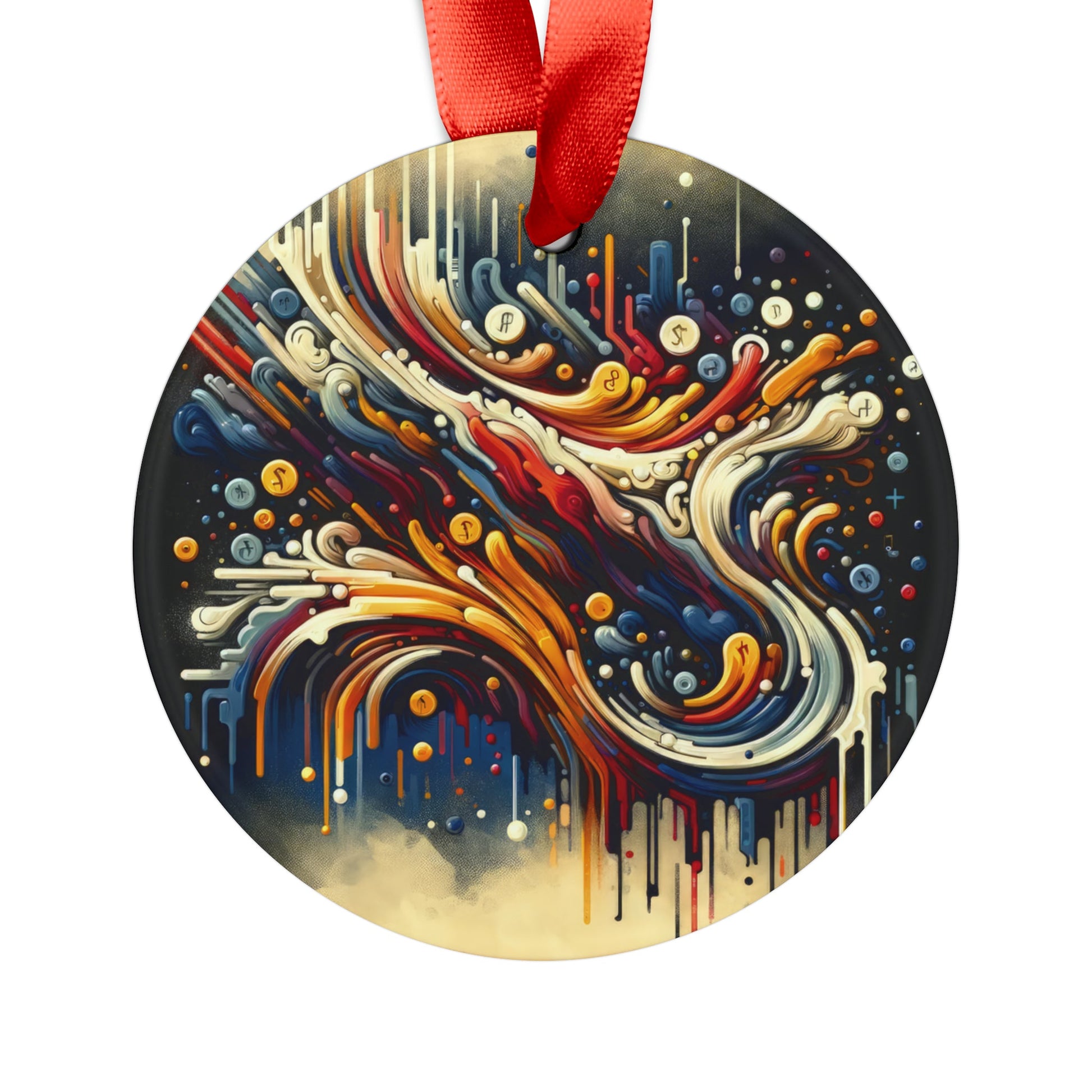 Abstract Financial Flux Acrylic Ornament with Ribbon - ATUH.ART