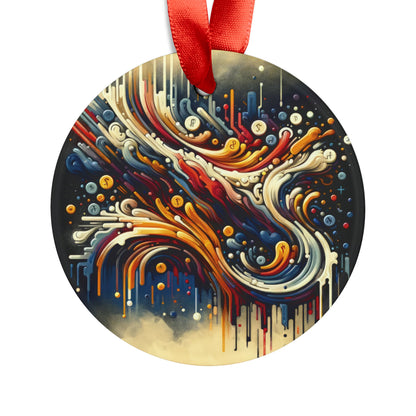 Abstract Financial Flux Acrylic Ornament with Ribbon - ATUH.ART