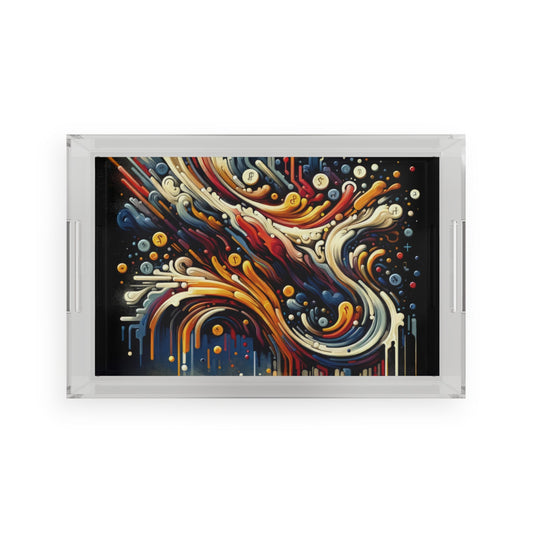 Abstract Financial Flux Acrylic Serving Tray - ATUH.ART