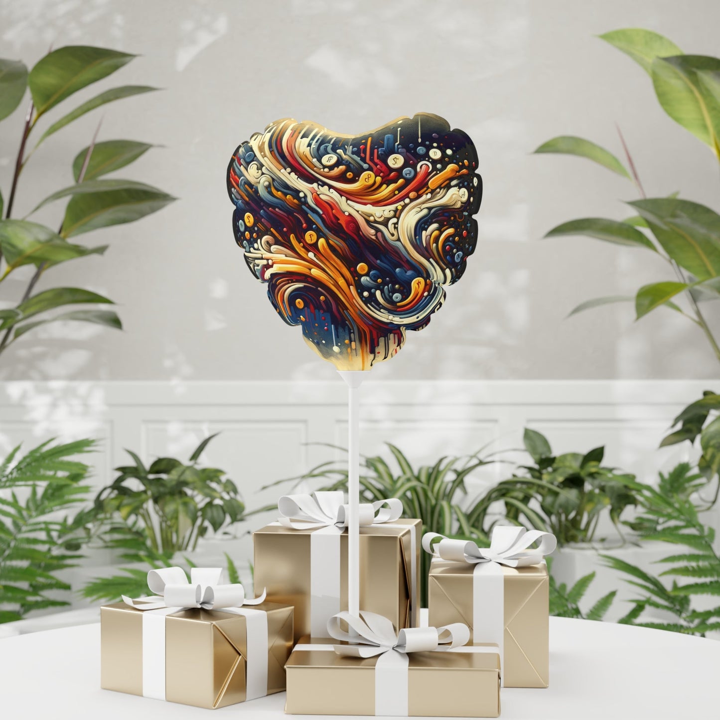 Abstract Financial Flux Balloon (Round and Heart-shaped), 11" - ATUH.ART