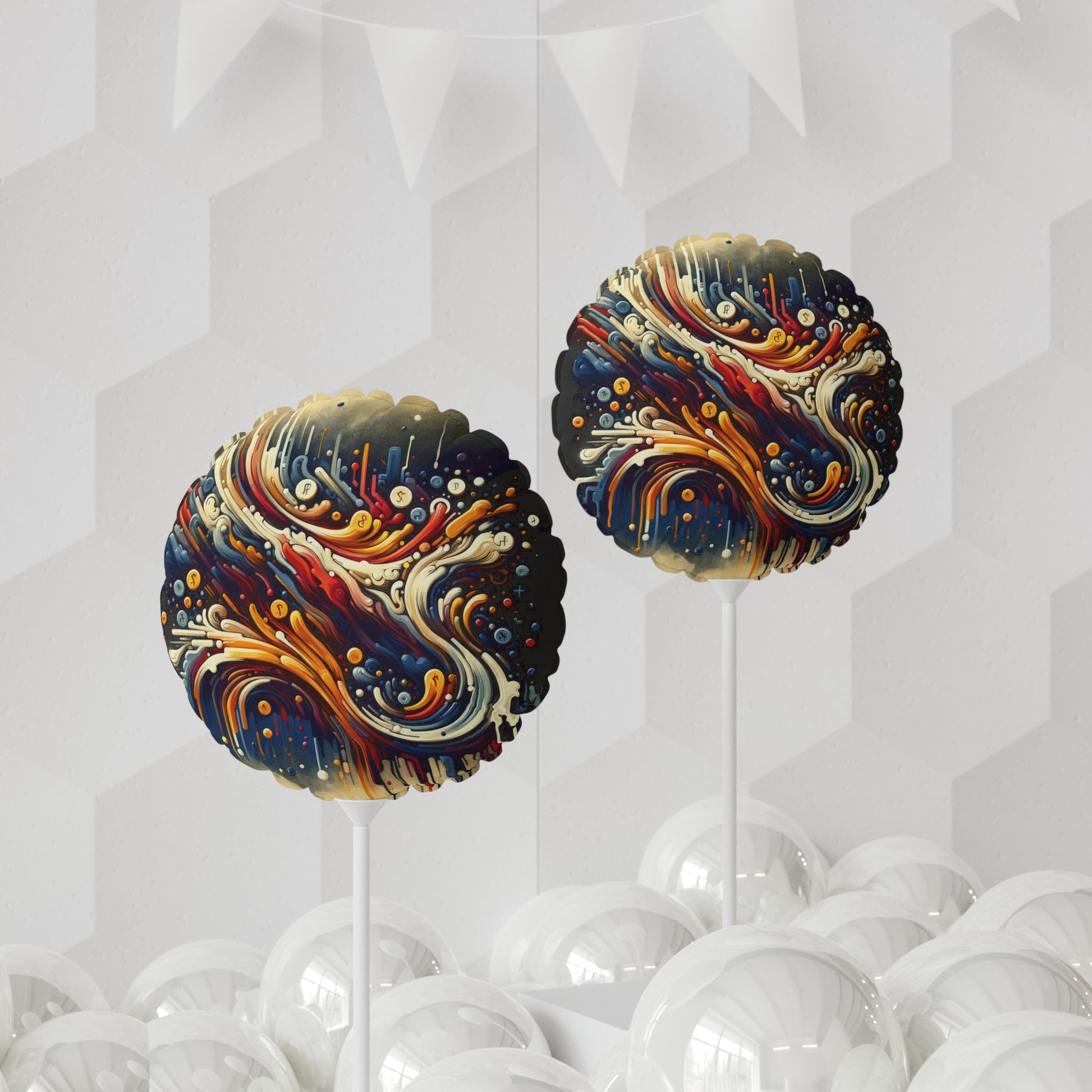 Abstract Financial Flux Balloon (Round and Heart-shaped), 11" - ATUH.ART