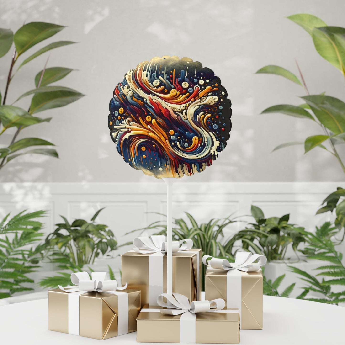 Abstract Financial Flux Balloon (Round and Heart-shaped), 11" - ATUH.ART