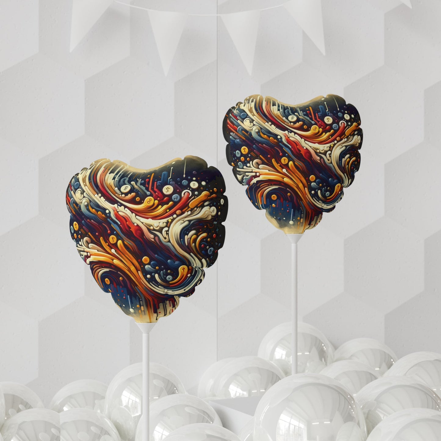 Abstract Financial Flux Balloon (Round and Heart-shaped), 11" - ATUH.ART