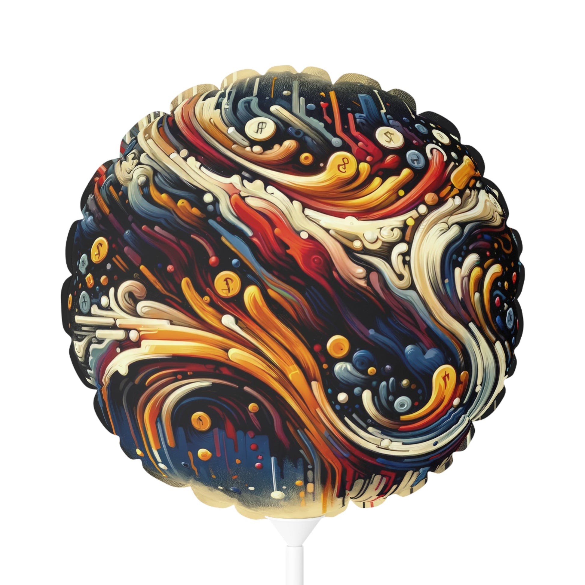Abstract Financial Flux Balloon (Round and Heart-shaped), 11" - ATUH.ART
