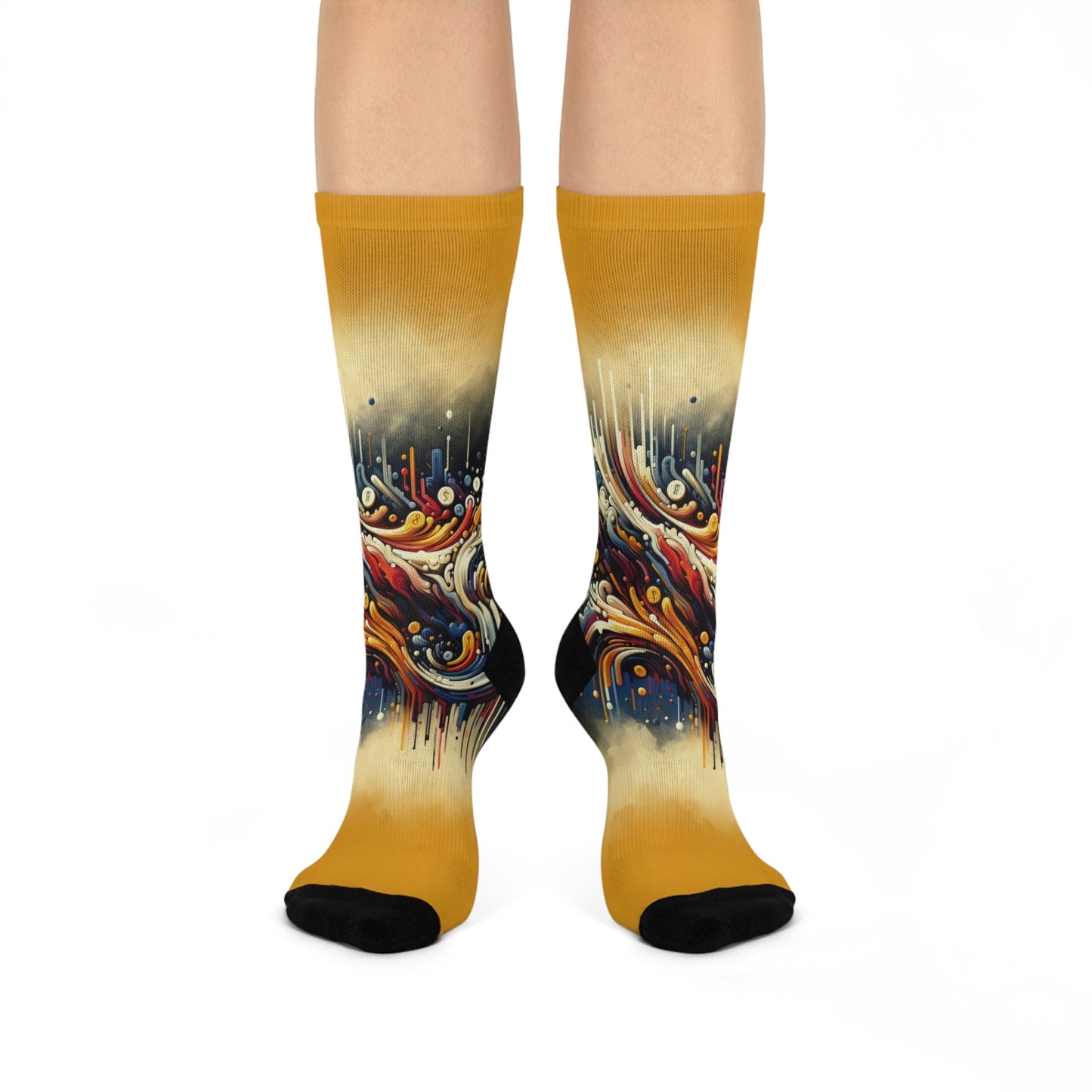 Abstract Financial Flux Cushioned Crew Socks - ATUH.ART