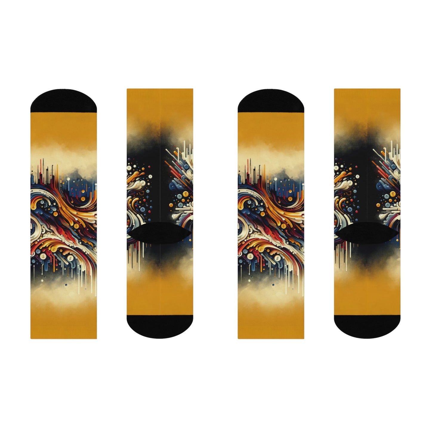 Abstract Financial Flux Cushioned Crew Socks - ATUH.ART