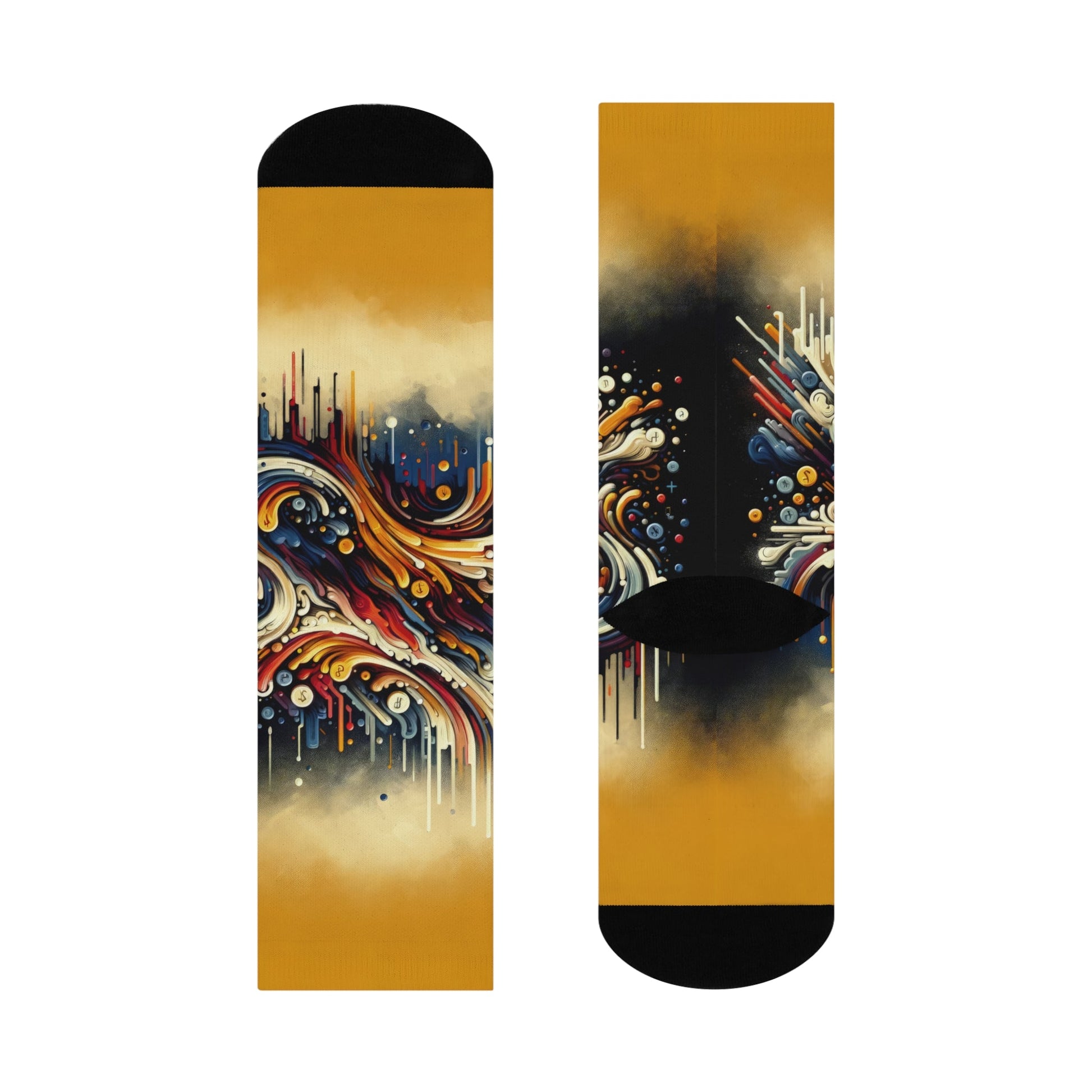 Abstract Financial Flux Cushioned Crew Socks - ATUH.ART