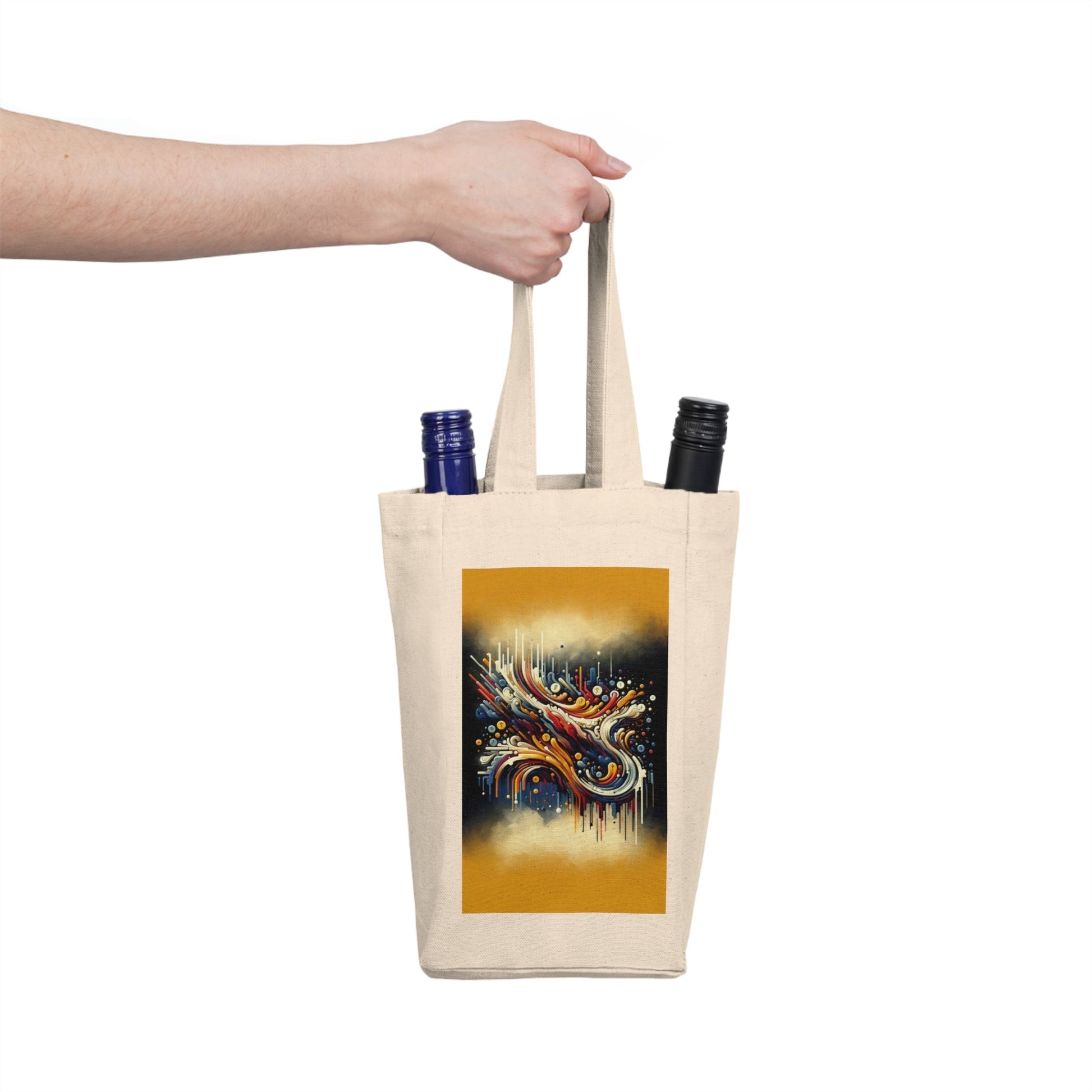 Abstract Financial Flux Double Wine Tote Bag - ATUH.ART