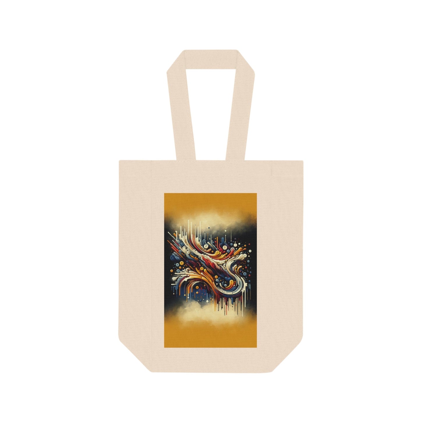 Abstract Financial Flux Double Wine Tote Bag - ATUH.ART
