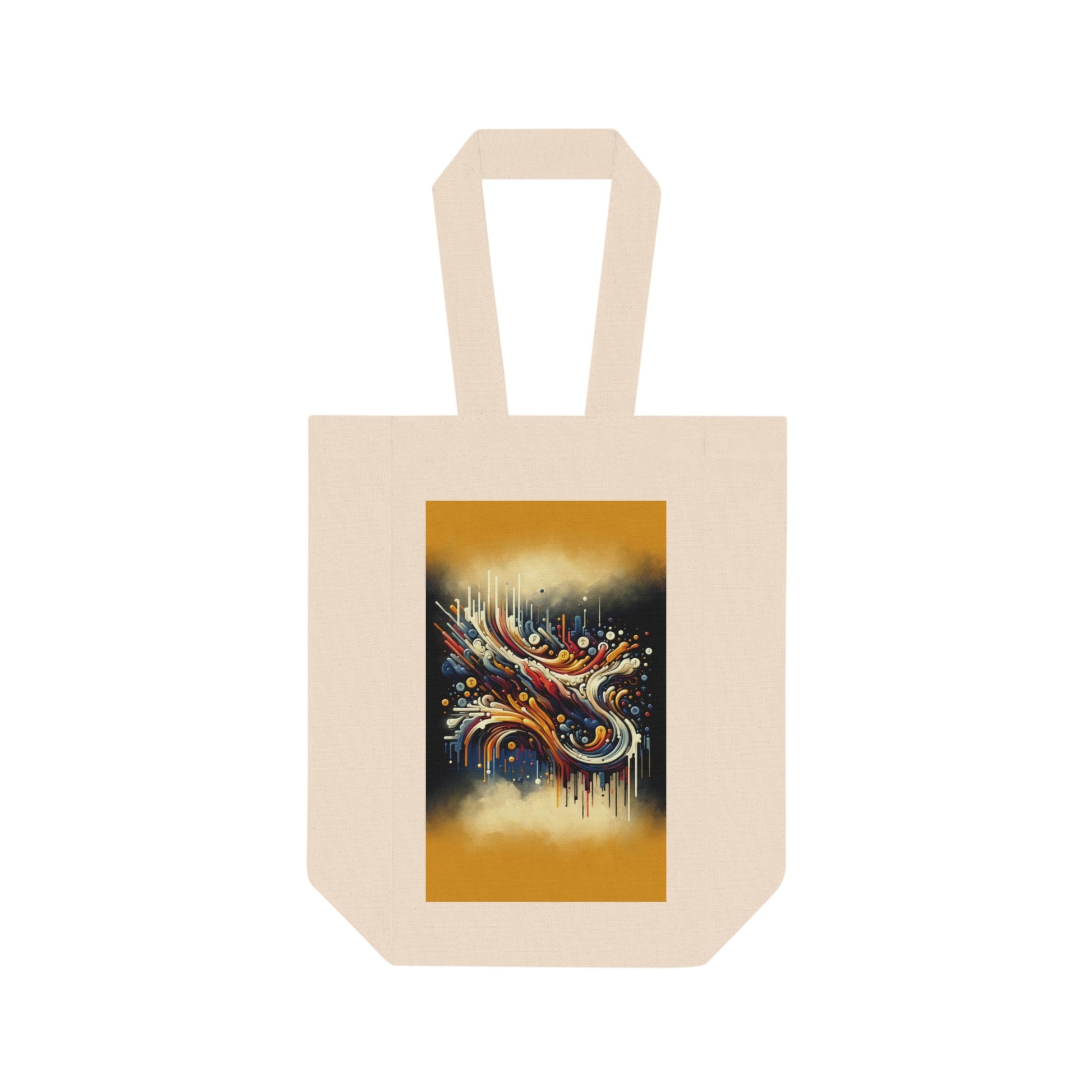 Abstract Financial Flux Double Wine Tote Bag - ATUH.ART