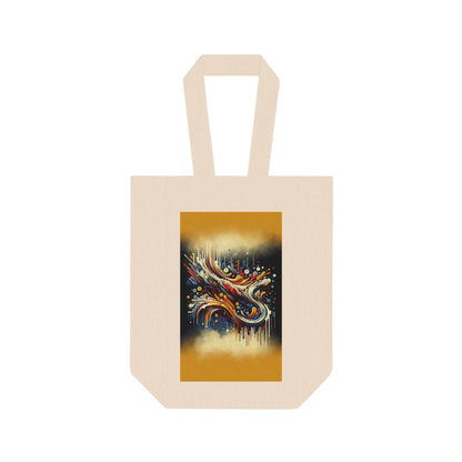 Abstract Financial Flux Double Wine Tote Bag - ATUH.ART