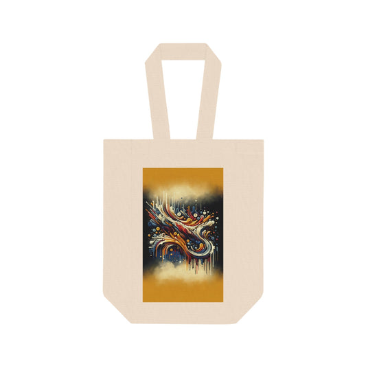 Abstract Financial Flux Double Wine Tote Bag - ATUH.ART