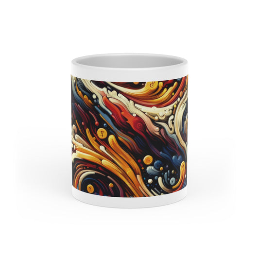 Abstract Financial Flux Heart-Shaped Mug - ATUH.ART