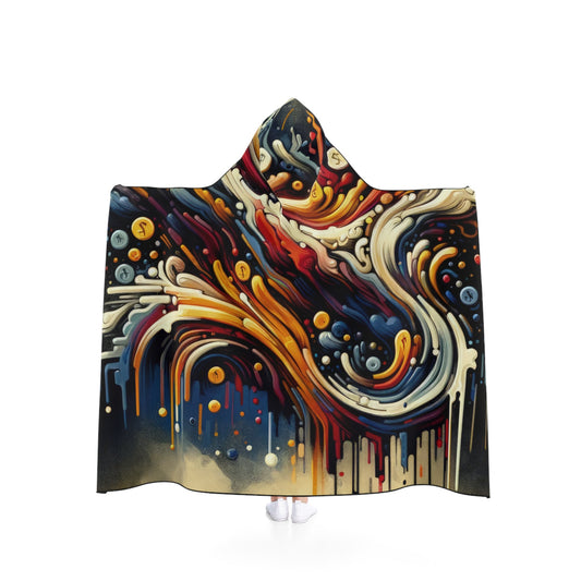 Abstract Financial Flux Hooded Blanket - ATUH.ART