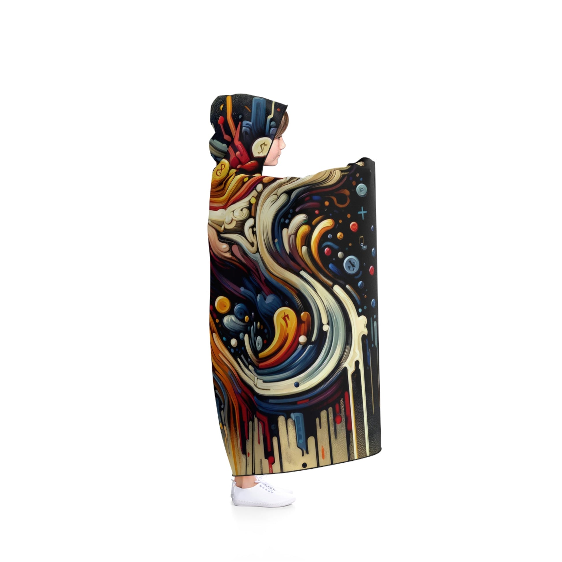 Abstract Financial Flux Hooded Blanket - ATUH.ART