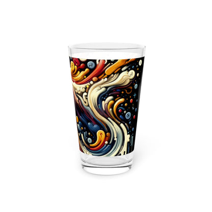 Abstract Financial Flux Pint Glass, 16oz - ATUH.ART