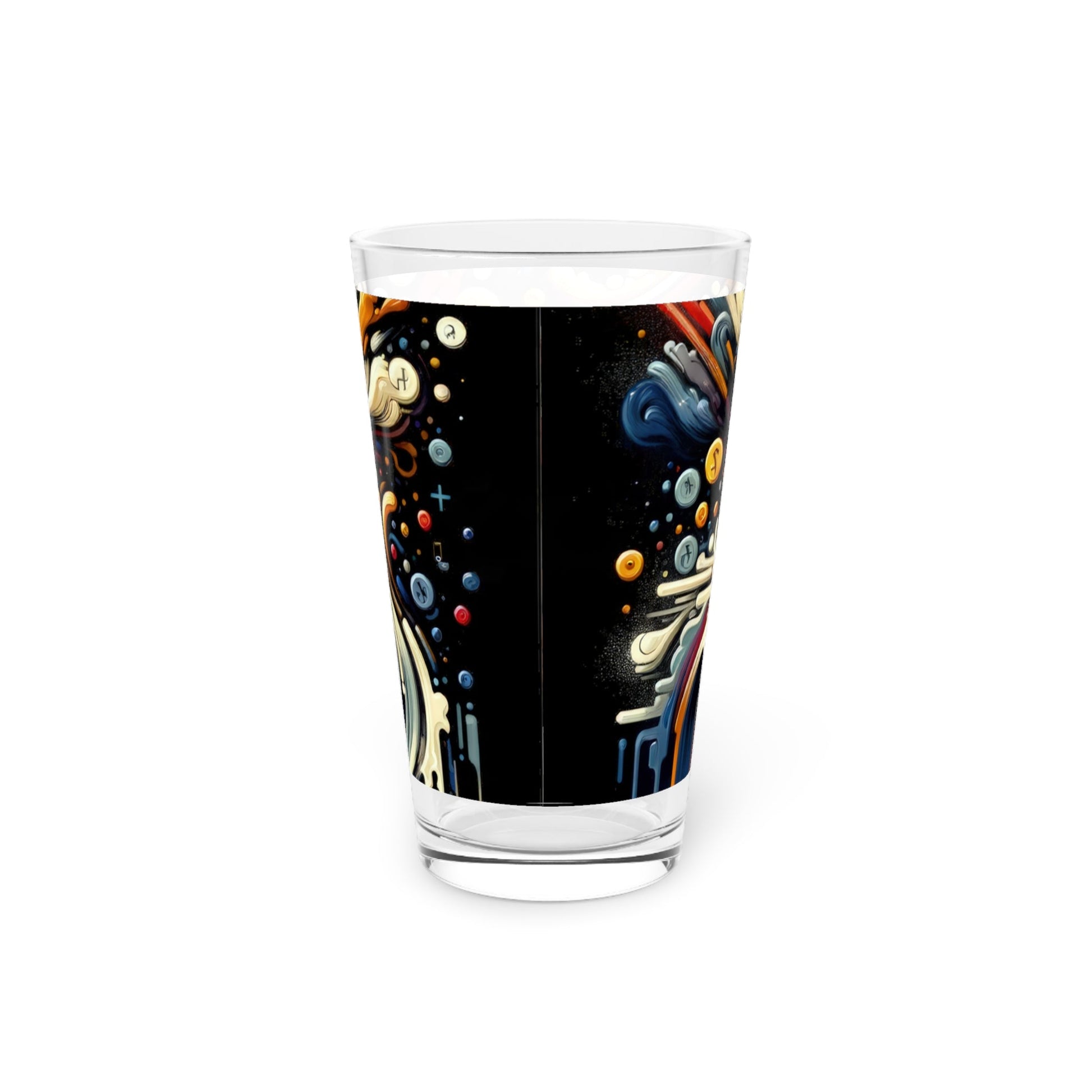 Abstract Financial Flux Pint Glass, 16oz - ATUH.ART