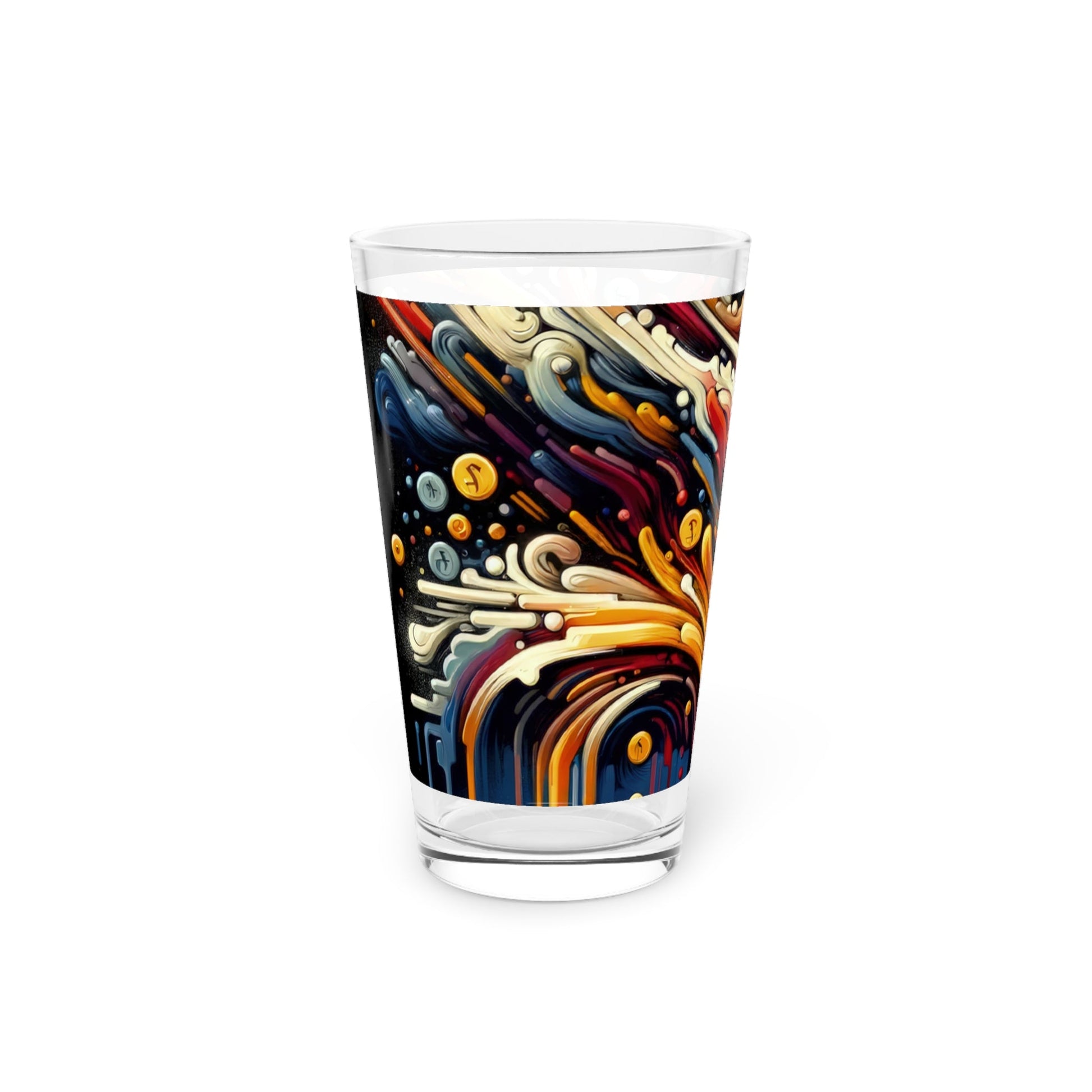 Abstract Financial Flux Pint Glass, 16oz - ATUH.ART