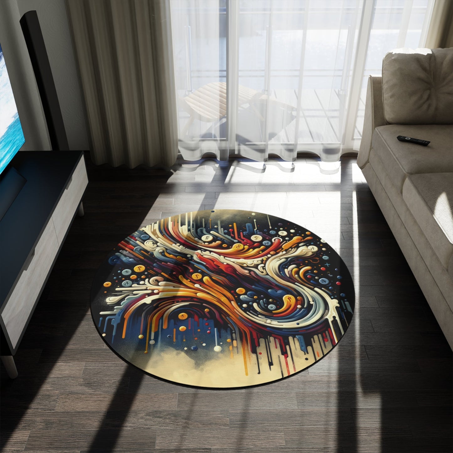 Abstract Financial Flux Round Rug - ATUH.ART