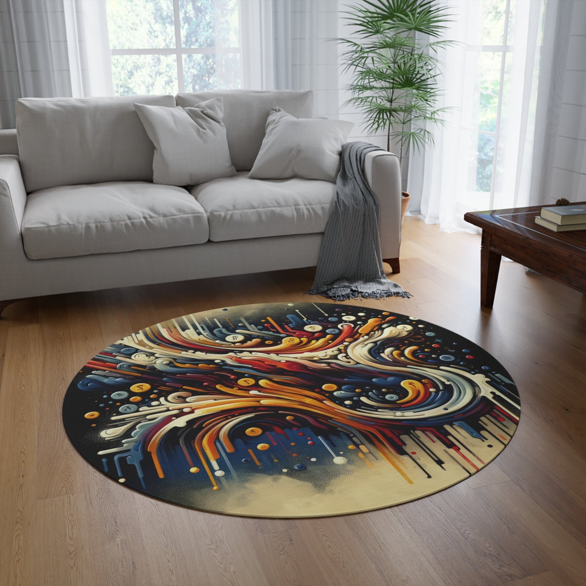 Abstract Financial Flux Round Rug - ATUH.ART