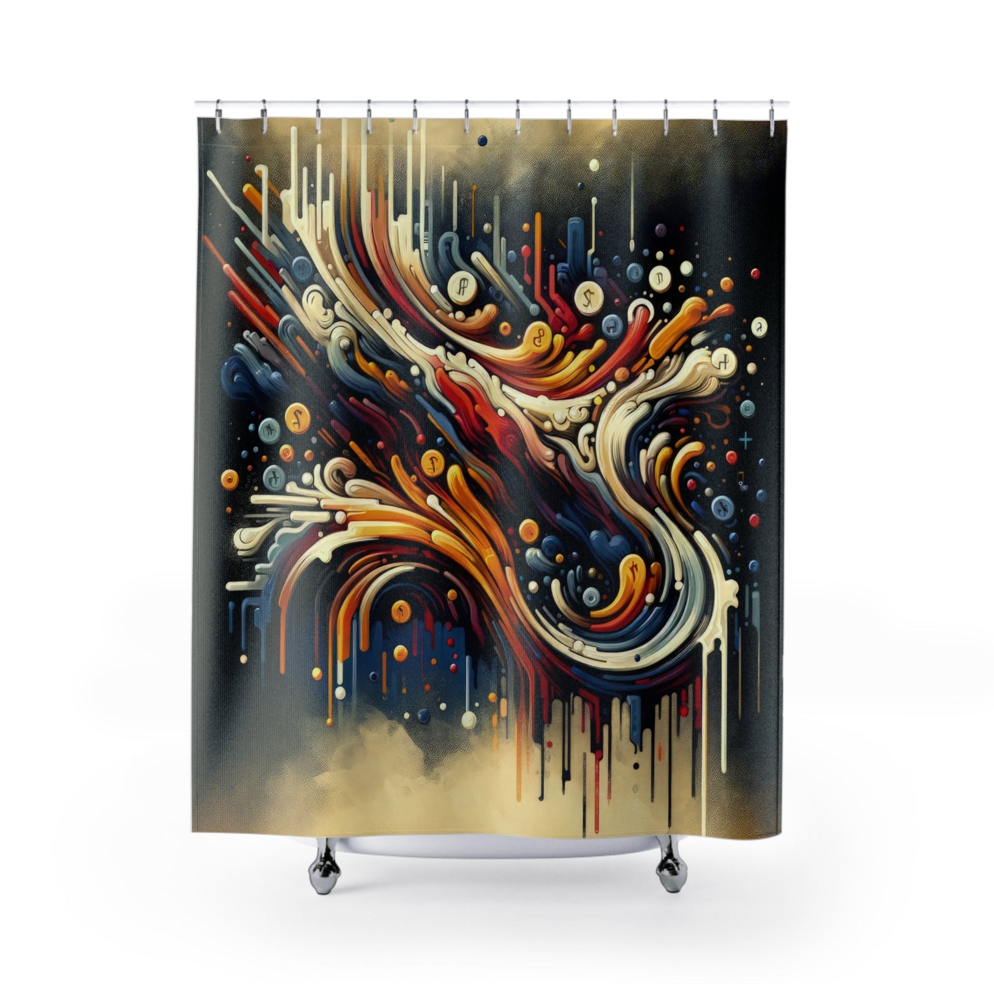 Abstract Financial Flux Shower Curtains - ATUH.ART