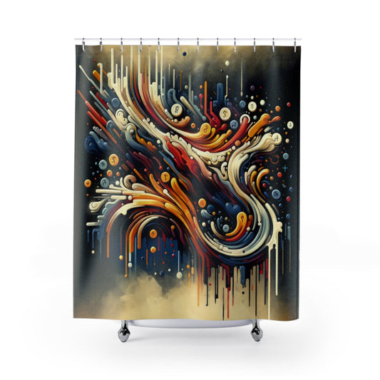 Abstract Financial Flux Shower Curtains - ATUH.ART