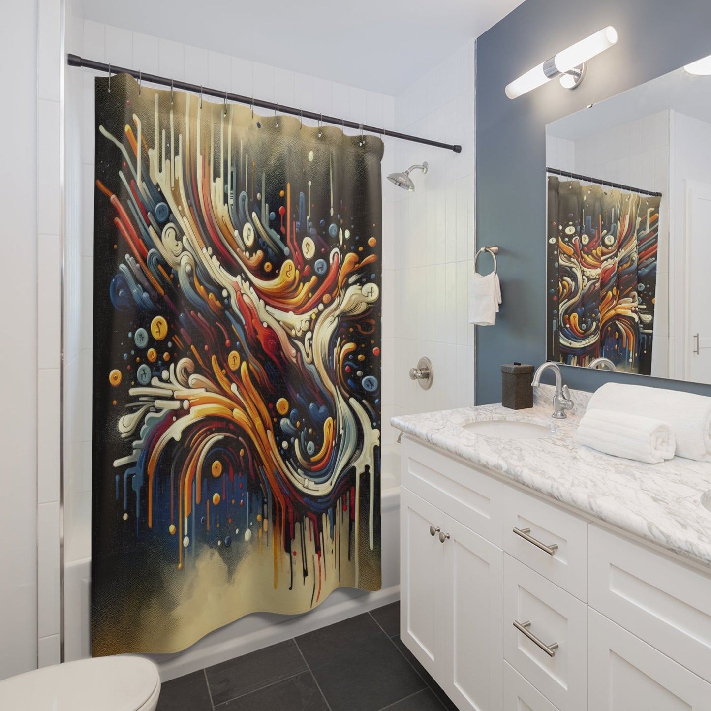Abstract Financial Flux Shower Curtains - ATUH.ART