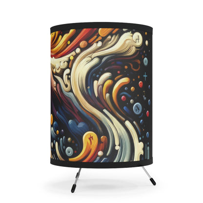 Abstract Financial Flux Tripod Lamp with High-Res Printed Shade, US\CA plug - ATUH.ART